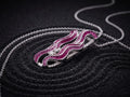 925 sterling silver U-shaped ruby statement pendant with composite stones