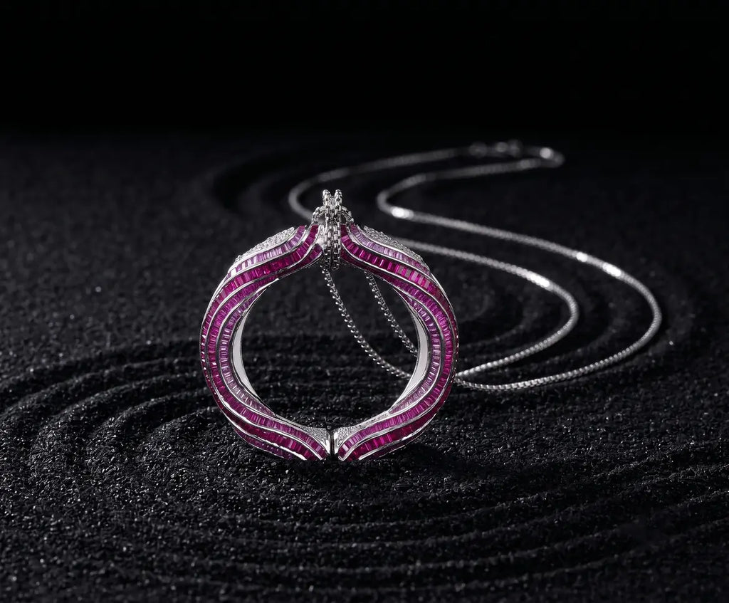 925 sterling silver convertible pendant to earrings ruby ombre design