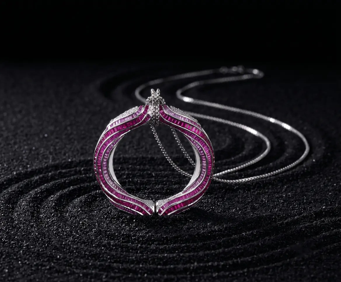 925 sterling silver convertible pendant to earrings ruby ombre design