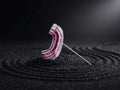 925 sterling silver ruby ombre statement earcuff structured design