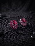 925 sterling silver statement pendant emerald cut ruby center design