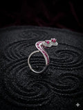 925 sterling silver statement ring with ruby center sculptural design