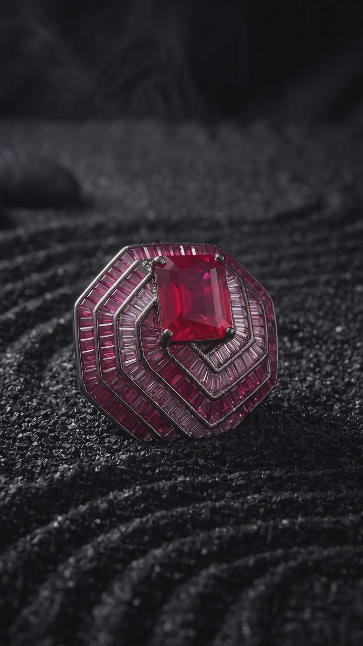 Sculptural silver pendant  geometric line design in motion